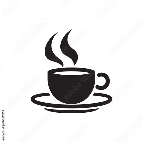 Minimalist coffee cup silhouette vector