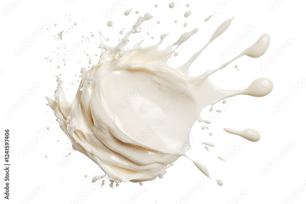 Creamy mayonnaise splash with a silky texture, isolated on white backdrop Creamy mayonnaise splash with a silky texture, isolated on white backdrop