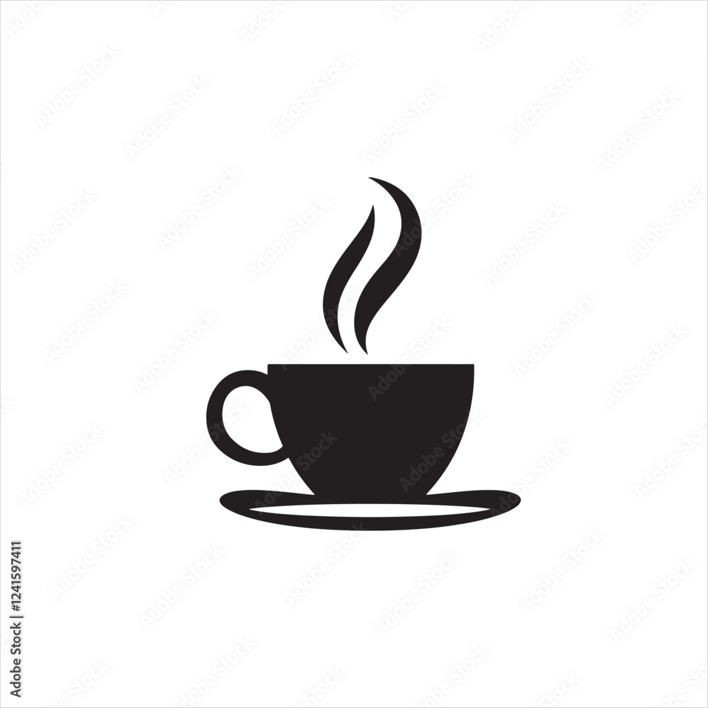 Fototapeta premium Minimalist coffee cup silhouette vector