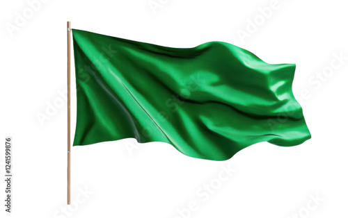 Green flag on transparent or white background,png