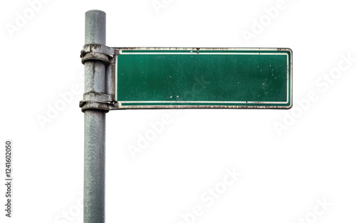 Green street sign on transparent or white background,png
