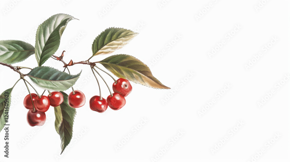 Obraz premium cherries isolated on white background