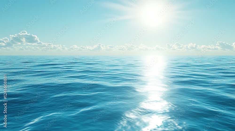 Obraz premium peaceful calm ocean on sunny day blue sky