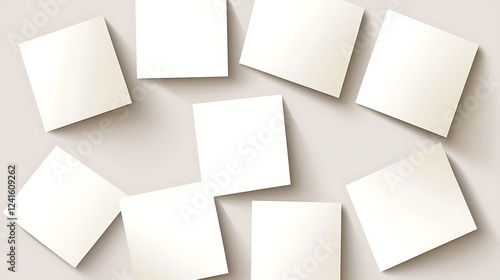 Wallpaper Mural Blank cards scattered, beige background, mock-up Torontodigital.ca