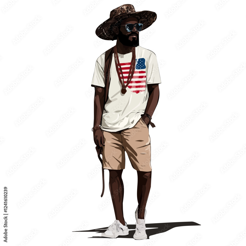 Liberia Man Summer Clothes and Style – A Stylish and Comfortable Vector Illustration for Warm-Weather Fashion
Liberia Man Summer Clothes and Style – A Stylish and Comfortable Vector Illustration for Warm-Weather Fashion