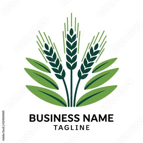 Simple and Modern Wheat Logo Design for a Farming Business