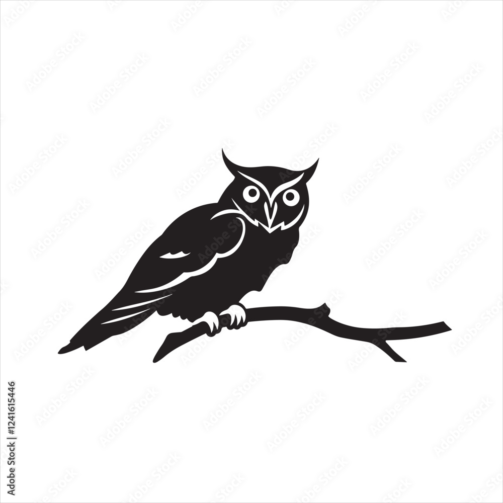 Obraz premium Minimalist owl bird Silhouette Vector