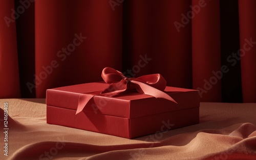 Wallpaper Mural Minimalist mockup background with space for text, featuring a romantic gift box with a silky ribbon, perfect for Saint Valentines Day and 8 March International Womens Day, Torontodigital.ca