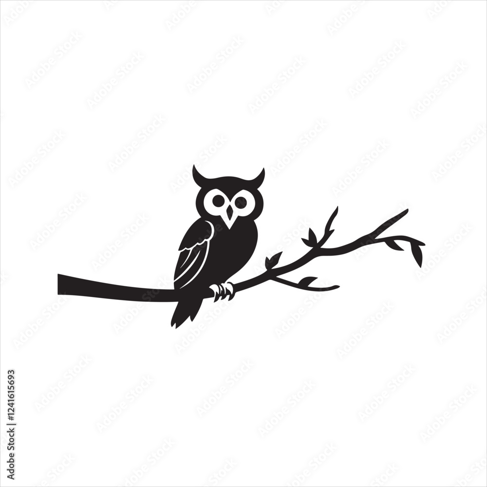 Obraz premium Minimalist owl bird Silhouette Vector