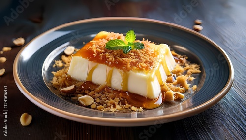 Knafeh with Nabulsi cheese and syrup photo