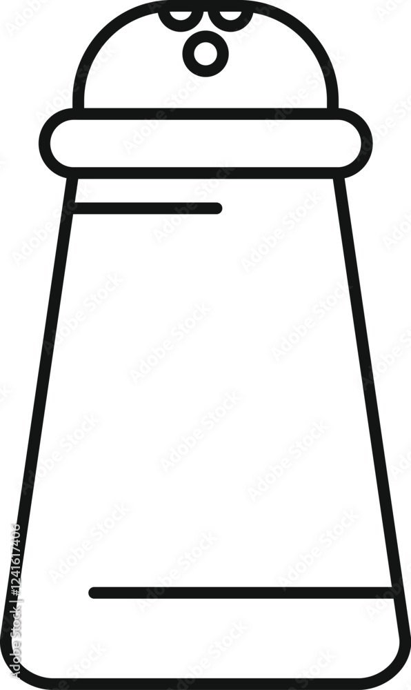 Simple line drawing of a salt or pepper shaker, ideal for culinary themes