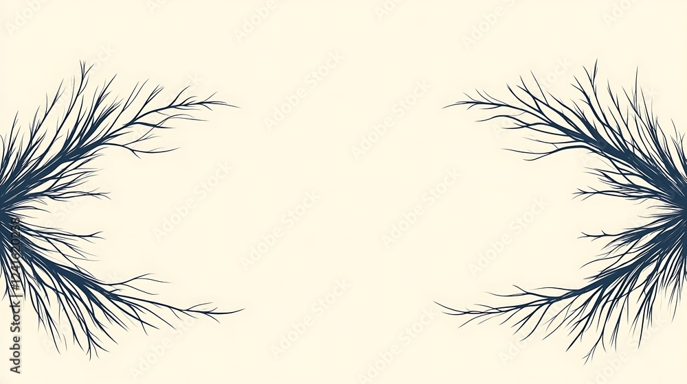 Obraz premium Branches frame, pale background. Design template