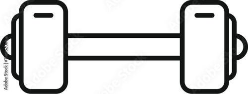 Simple line icon representing a dumbbell, perfect for fitness and workout related designs