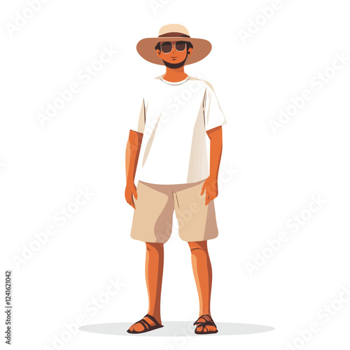 Paraguay Man Summer Clothes and Style – A Stylish and Relaxed Vector Illustration for Trendy Summer Fashion
