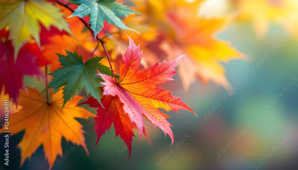 Detailed Maple Leaves In Rainbow Palette High Resolution Background Detailed Maple Leaves In Rainbow Palette High Resolution Background