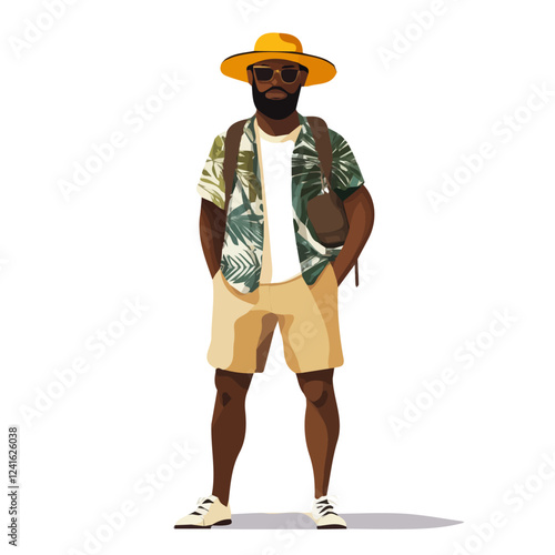 Sao Tome and Principe Man Summer Clothes – A Relaxed and Chic Digital Illustration for Effortless Summer Vacation Looks
