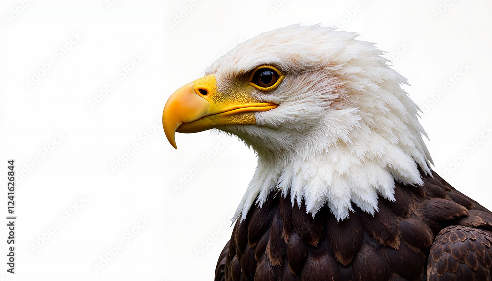 Bald eagle in profile showcasing majestic features Bald eagle in profile showcasing majestic features