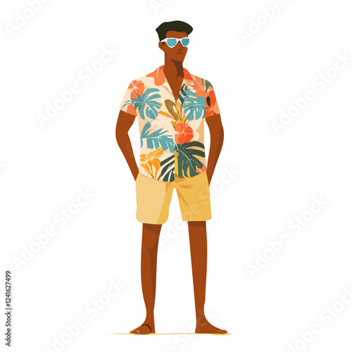 Stylish Seychelles Man Summer Clothes and Style – A Chic and Relaxed Digital Art Representation for Vacation Fashion
