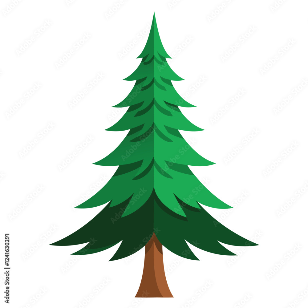 A stylized green Christmas tree illustration on a white background. A stylized green Christmas tree illustration on a white background.