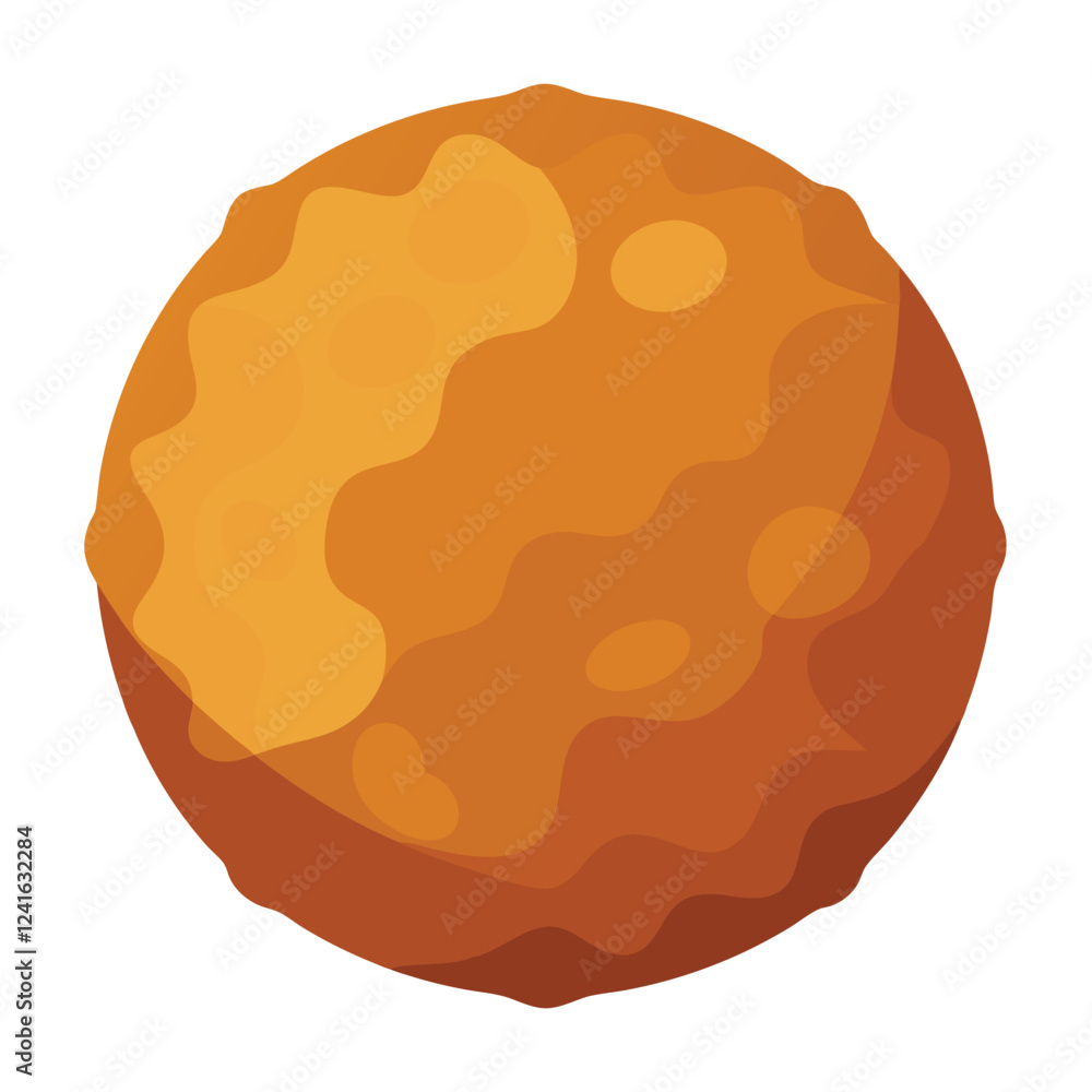 A stylized illustration of a planet with orange hues and smooth curves. A stylized illustration of a planet with orange hues and smooth curves.