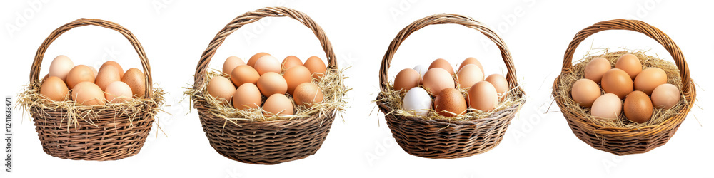 A Set of Farm-Fresh Eggs in Natural Brown Shades Isolated on Transparent Background A Set of Farm-Fresh Eggs in Natural Brown Shades Isolated on Transparent Background