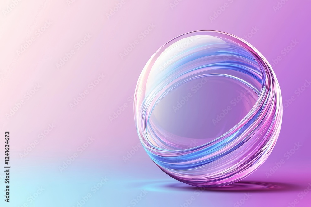 © JP STUDIO LAB - A surreal floating sphere with glowing patterns orbiting around it, radiating dynamic neon hues in an infinite void