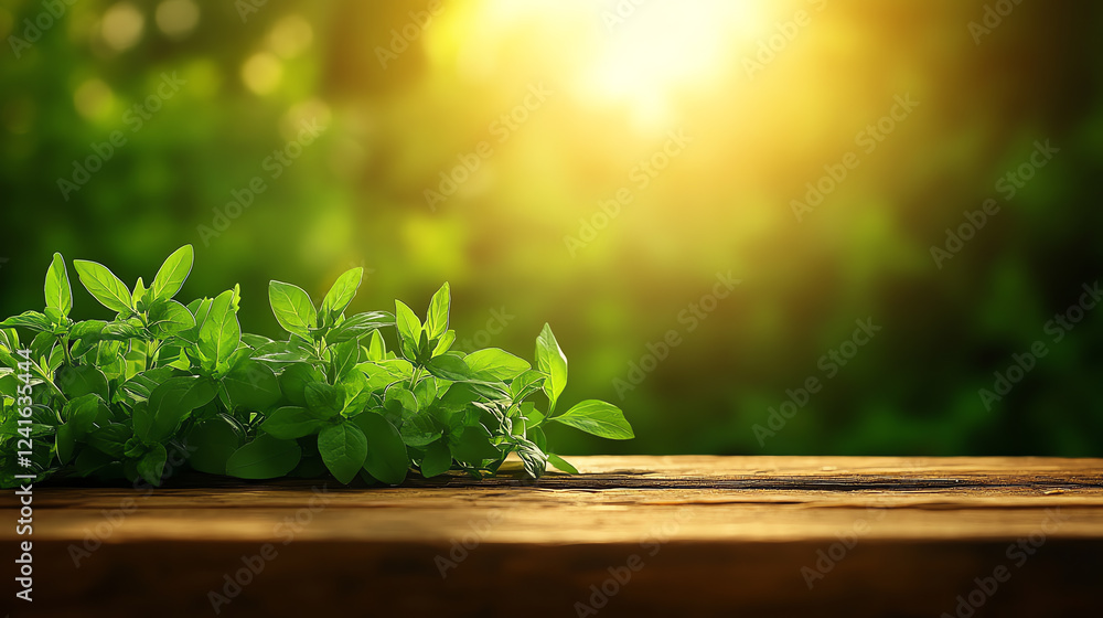 A vibrant display of fresh herbs on a rustic table, symbolizing holistic remedies, macro shot, earthy tones A vibrant display of fresh herbs on a rustic table, symbolizing holistic remedies, macro shot, earthy tones