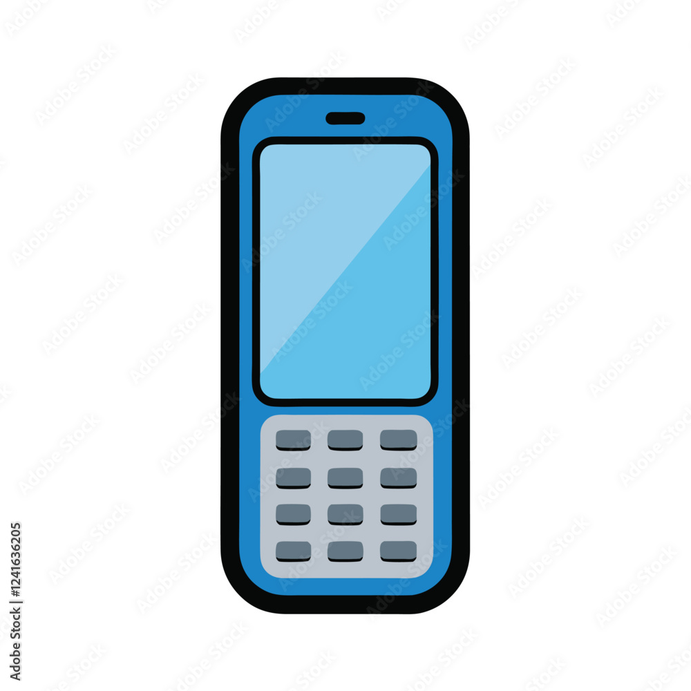 A stylized smartphone illustration featuring a blue screen and simple design elements. A stylized smartphone illustration featuring a blue screen and simple design elements.