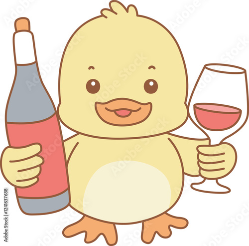 Cute Duck vector icon. Funny baby Duck animal series stock illustration. life of fluffy Duck designs.