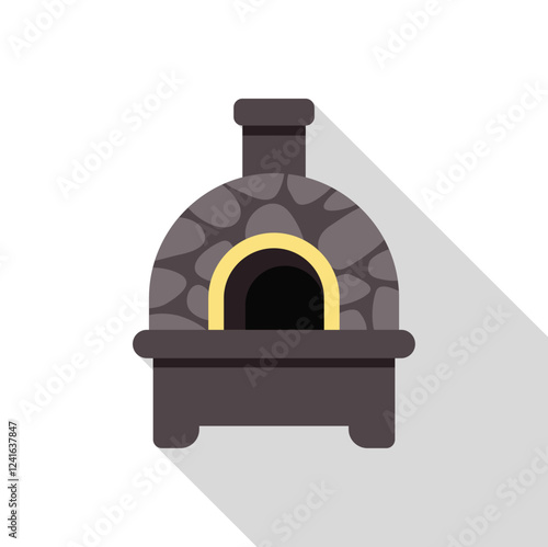 Stone oven with a chimney baking delicious food, representing a traditional cooking method