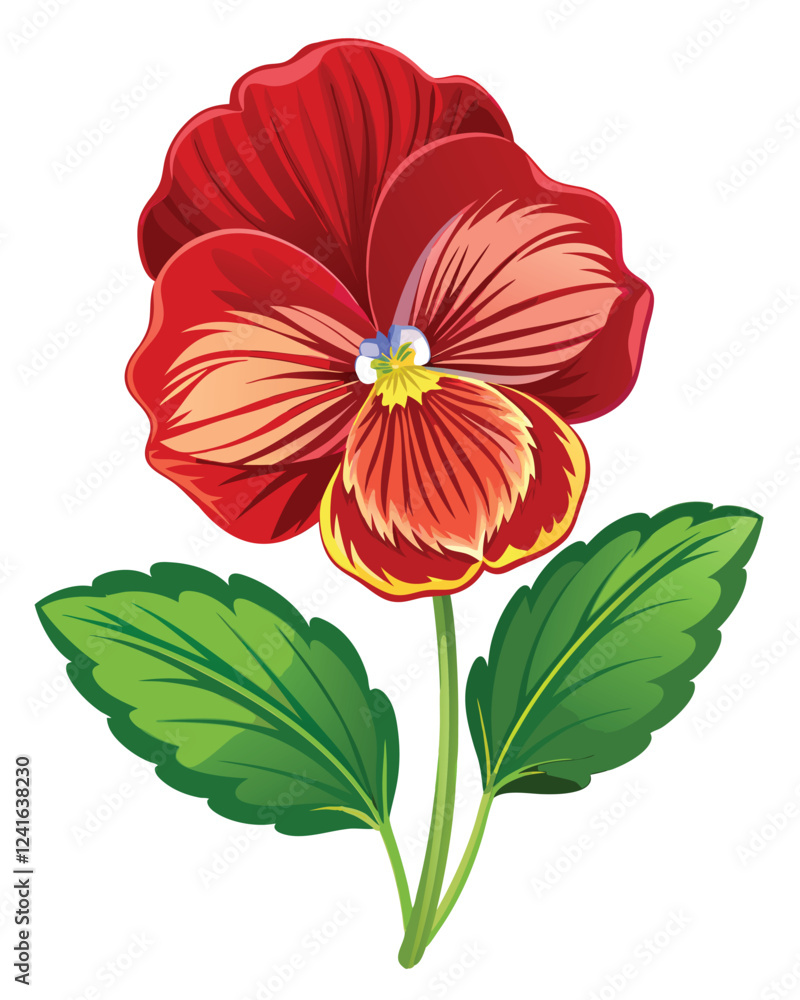 A vibrant red flower illustration showcasing intricate petal details. A vibrant red flower illustration showcasing intricate petal details.