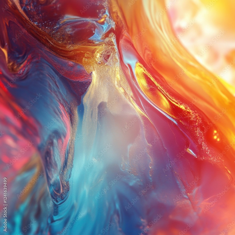 Obraz premium Colorful abstract swirl of vibrant hues creating a mesmerizing visual experience in vivid detail. Generative AI