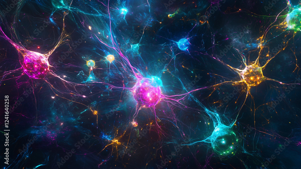 Abstract AI-inspired artwork featuring glowing interconnected nodes Abstract AI-inspired artwork featuring glowing interconnected nodes