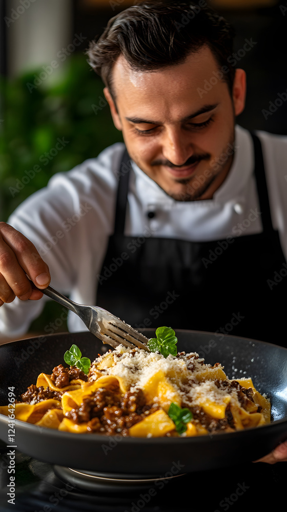 Pappardelle with slow-cooked beef ragu and parmesan shavings. Pappardelle with slow-cooked beef ragu and parmesan shavings.