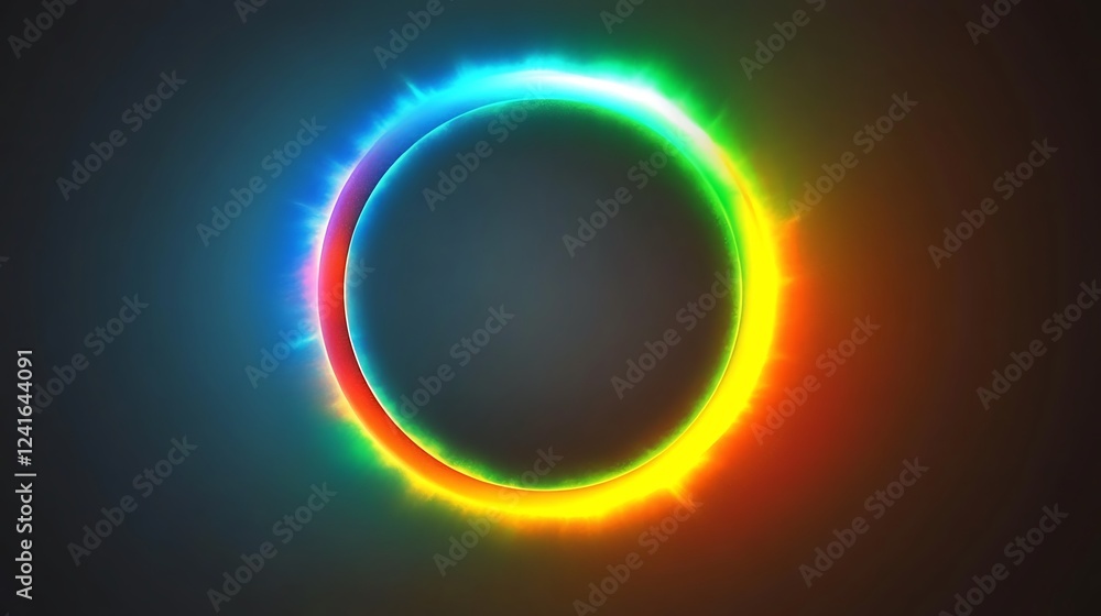 Fototapeta premium Colorful glowing ring, abstract background
