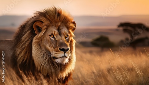 A majestic lion in the wild