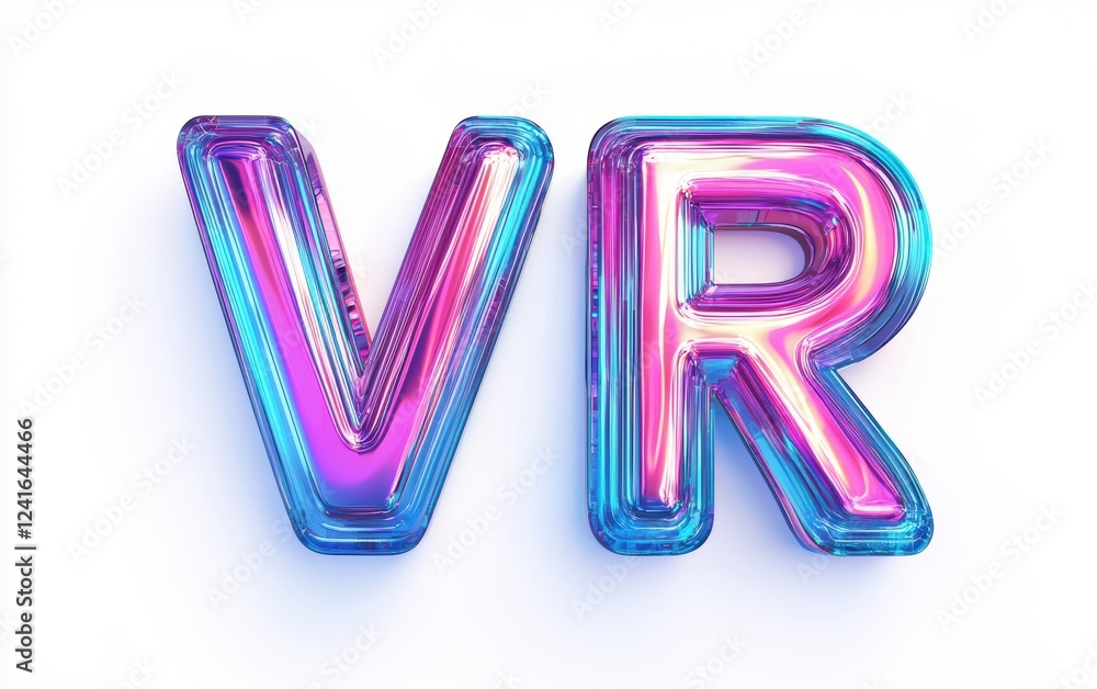 of the word VR crafted from a futuristic virtual reality landscape, isolated on white of the word VR crafted from a futuristic virtual reality landscape, isolated on white