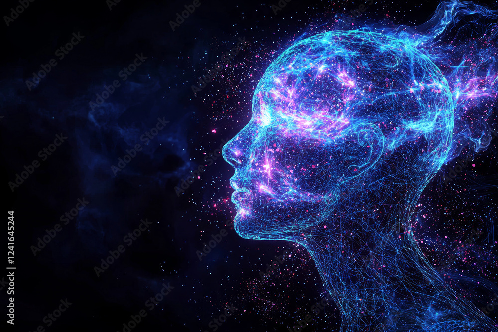 surreal representation of consumer mind, depicted as glowing, interconnected network of energy and stars, symbolizing thoughts and ideas surreal representation of consumer mind, depicted as glowing, interconnected network of energy and stars, symbolizing thoughts and ideas