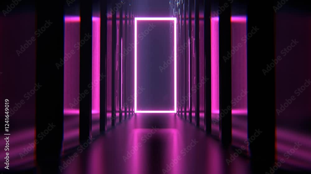 Pink Elegant Neon Alien Endless Corridor Background VJ Loop l 4K Pink Elegant Neon Alien Endless Corridor Background VJ Loop l 4K