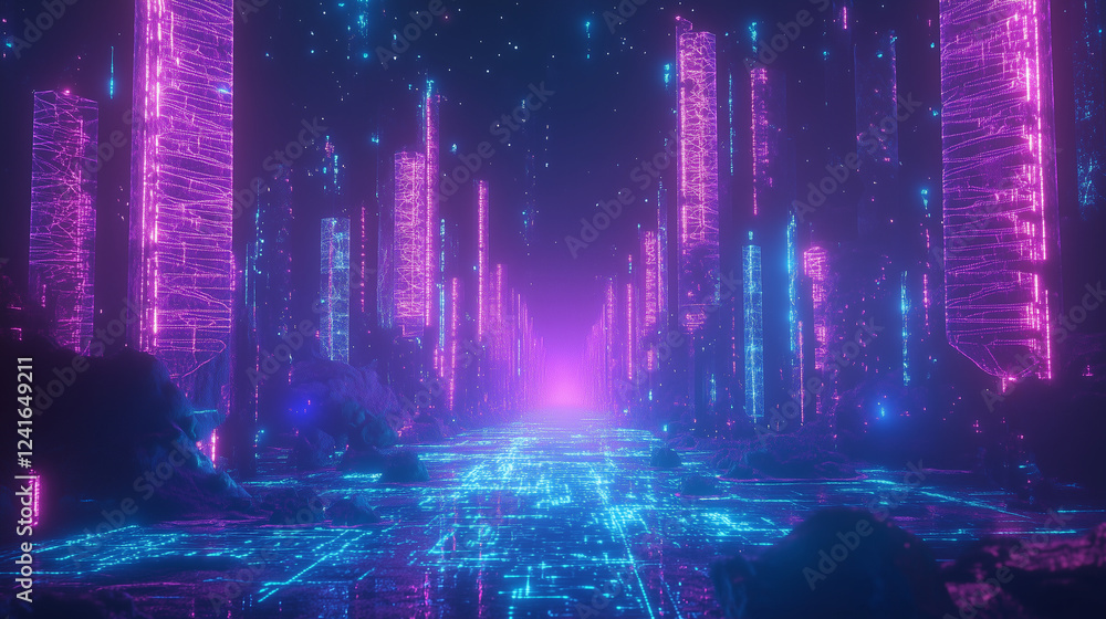 Abstract AI-inspired artwork featuring glowing interconnected nodes Abstract AI-inspired artwork featuring glowing interconnected nodes