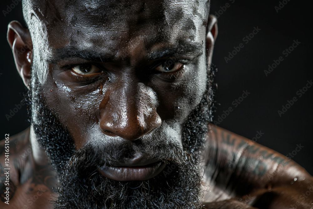 Portrait of a Determined Bodybuilder muscular body Showcasing sports Strength and Focus, Generative AI Portrait of a Determined Bodybuilder muscular body Showcasing sports Strength and Focus, Generative AI