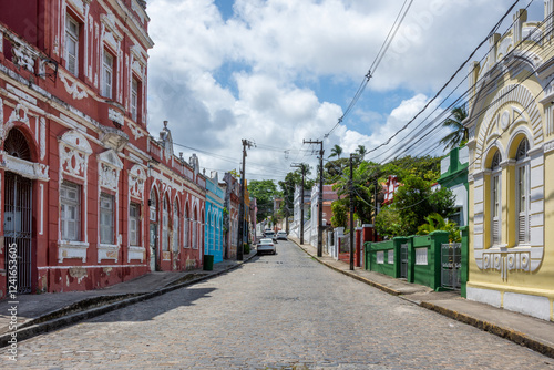 Tablou pe pânză View of some colonial houses in Olinda - Pernambuco, Brazil