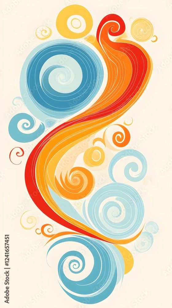 Fototapeta premium A simple, colorful swirl vector design with pastel colors