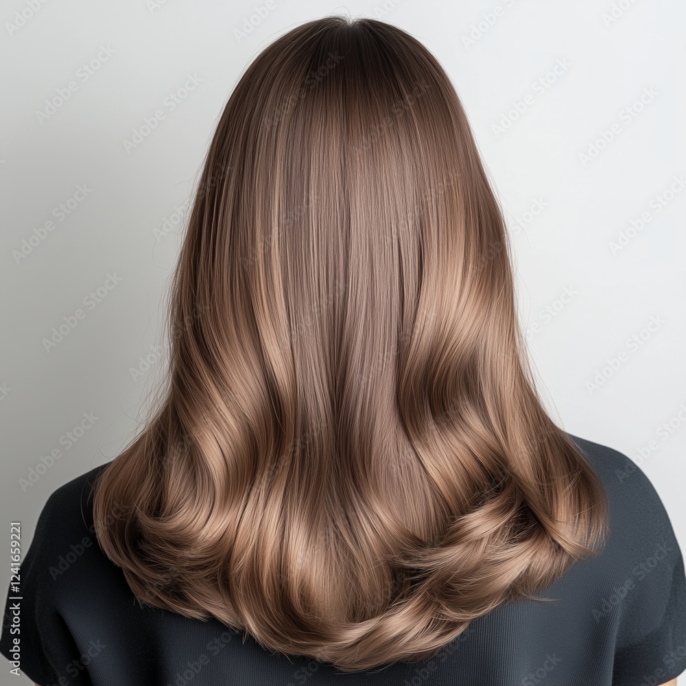 Fototapeta premium model in a cool-toned, smoky brown hair