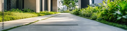 Wallpaper Mural A sidewalk in front of a tall building with urban architecture Torontodigital.ca