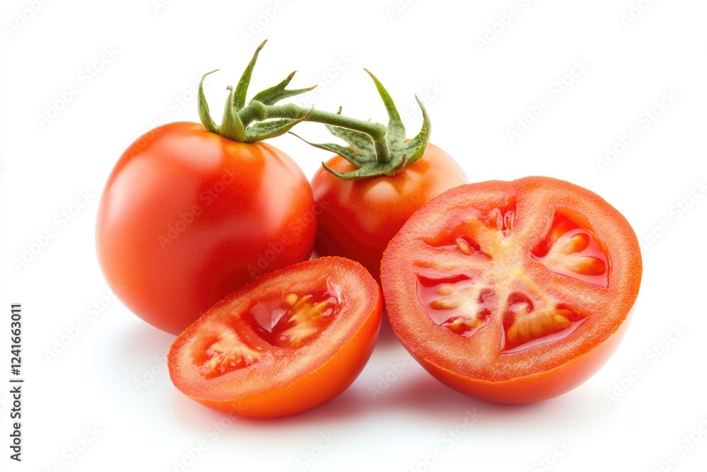 Two tomatoes resting together, often used in food photography or as a symbol for friendship and companionship Two tomatoes resting together, often used in food photography or as a symbol for friendship and companionship