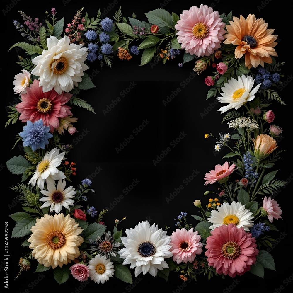 Fototapeta premium frame of flowers