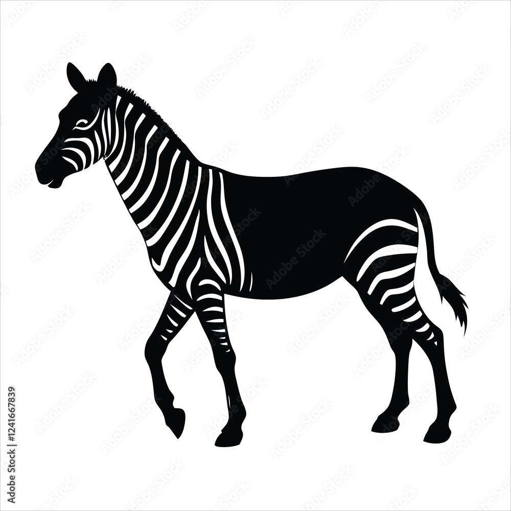 Fototapeta premium zebra isolated on white background