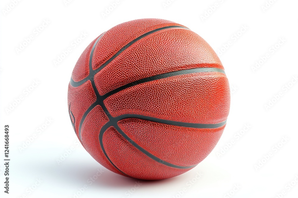 Fototapeta premium A detailed view of a basketball on a white background, suitable for sports-themed projects or illustrations