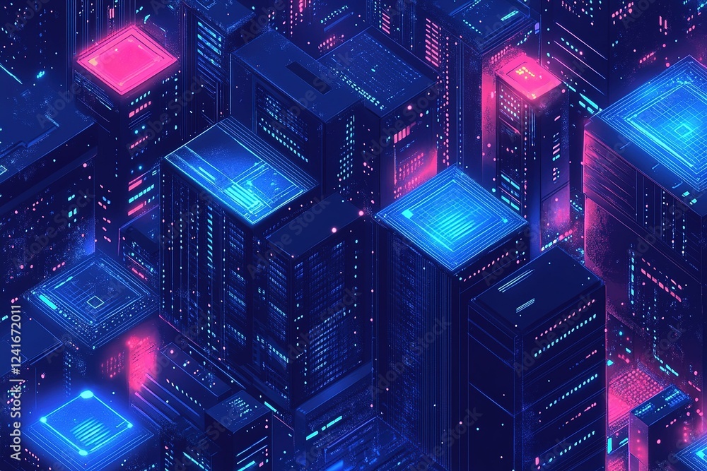 cyber network illustration with blue servers symbolizing cuttingedge technology. cyber network illustration with blue servers symbolizing cuttingedge technology.
